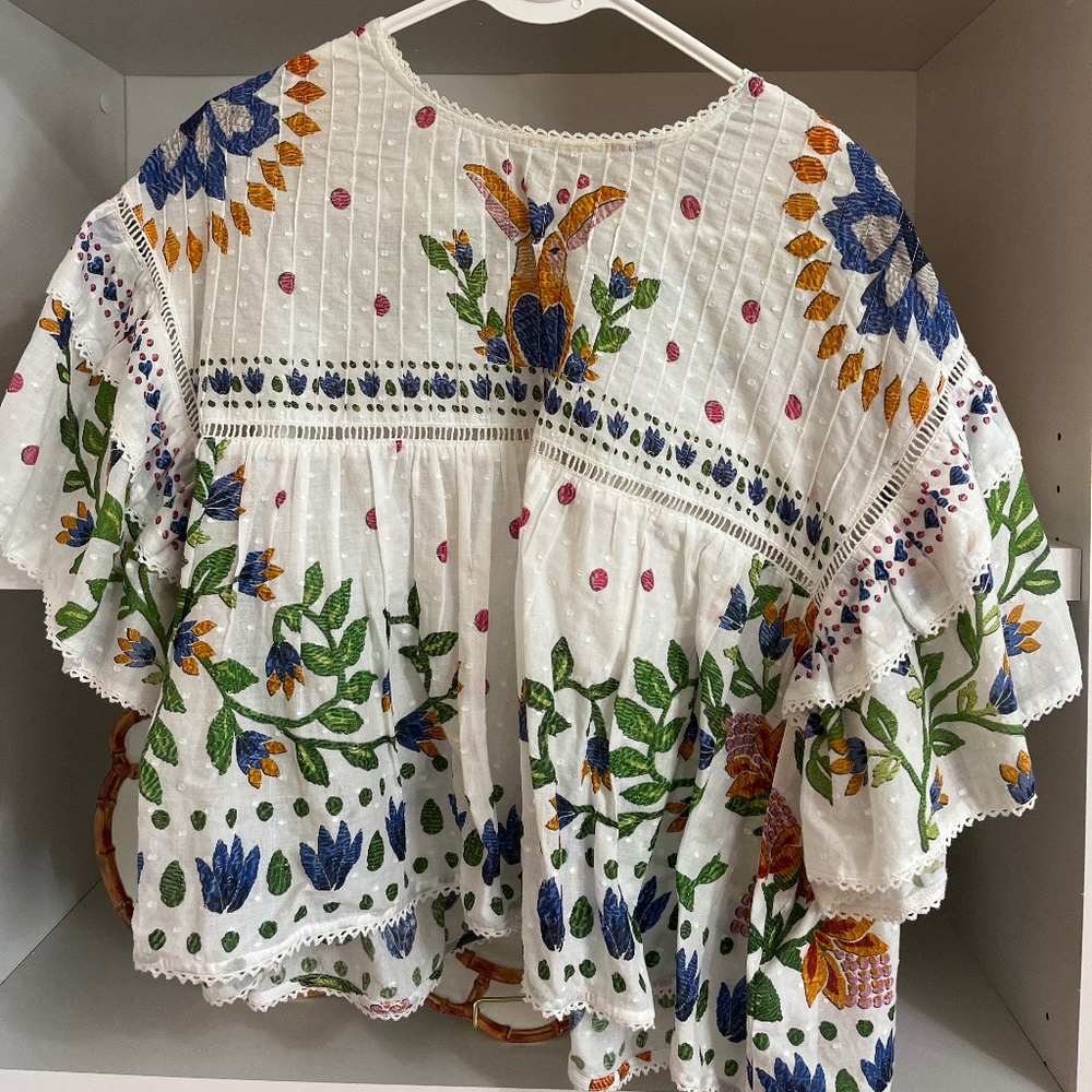 Farm Rio rose garden blouse